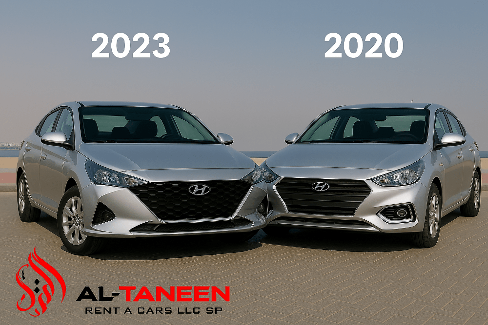 Hyundai Accent 2023 vs 2020 comparison