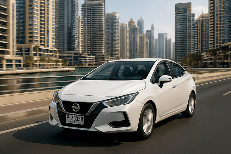 Cheap Nissan Sunny rental in Dubai daily offer