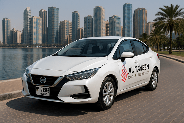 Nissan Sunny 2024 monthly car rental in Sharjah from AED 1680